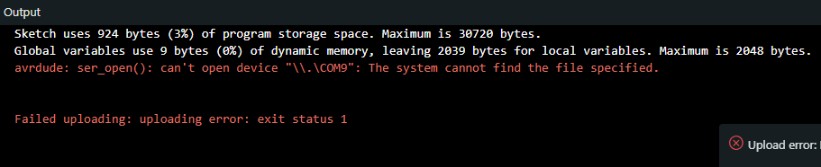 Error saat uploading